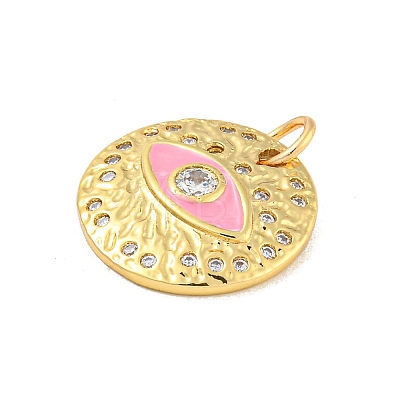 Rack Plating Brass Micro Pave Cubic Zirconia Pendants KK-P277-26G-04-1