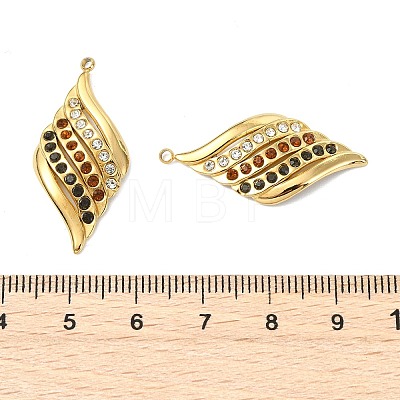 304 Stainless Steel Rhinestone Pendants STAS-T076-02G-1