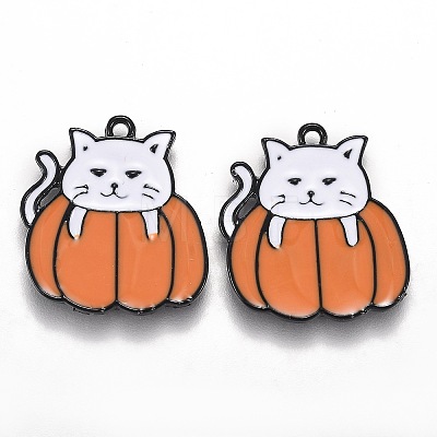 Autumn Theme Alloy Enamel Pendants X-ENAM-J649-06B-02-1