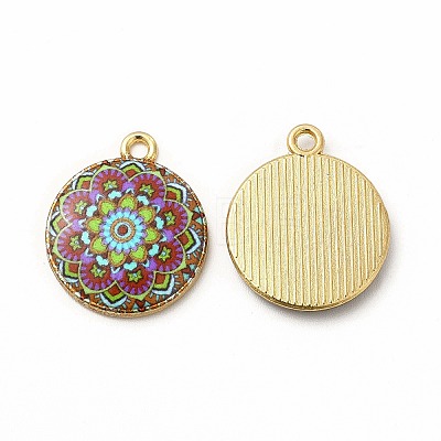 Alloy Printed Pendants PALLOY-D581-03E-1