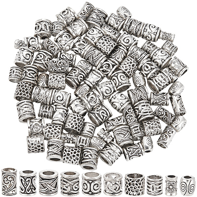 100Pcs 10 Styles Tibetan Style Zinc Alloy Beads FIND-SP0005-90-1
