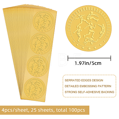 Self Adhesive Gold Foil Embossed Stickers DIY-WH0211-238-1