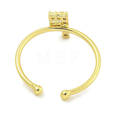 Rack Plating Brass Open Cuff Rings for Women RJEW-F162-02G-F-1