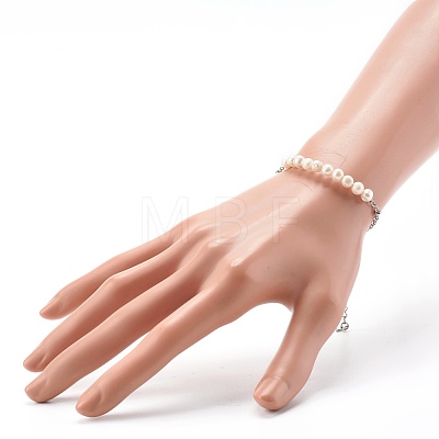 Natural Pearl Beaded Bracelet BJEW-JB06613-1