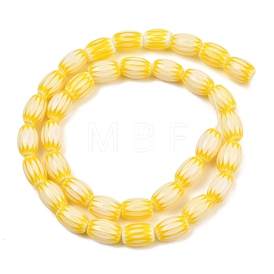 Handmade Millefiori Glass Oval Bead Strands LK-Z001-01B-01-1