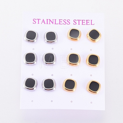 304 Stainless Steel Stud Earrings EJEW-I235-03-1