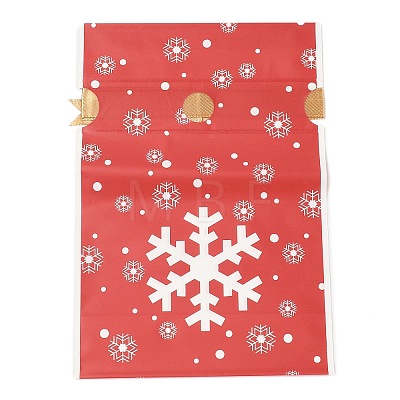 Christmas Snowflake Plastic Packing Pouches Drawstring Bags ABAG-Q053-03H-1