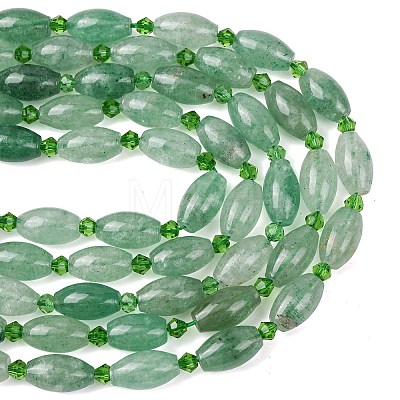 Natural Green Quartz Beads Strands G-G453-C05-8x13mm-1