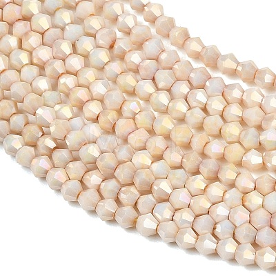 Electroplate Bicone Glass Beads Strands GL-T021-2.5x3mm-16-14-1