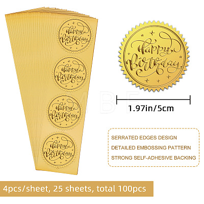 Self Adhesive Gold Foil Embossed Stickers DIY-WH0211-390-1