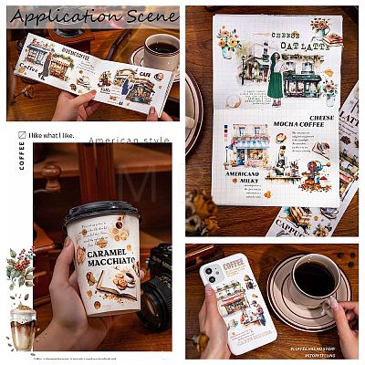 Coffee Theme Decorative Paper Tapes Rolls DIY-C081-02F-1