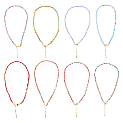 8Pcs 8 Colors 3.5MM Round Nylon Cotton Cord Necklace Making NJEW-TA0001-26G-1