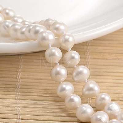 Natural Pearl Beads Necklace NJEW-P126-A-10-01-1