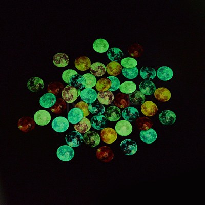 50Pcs Luminous Glass Cabochons sgGLAA-SZ0001-15A-1