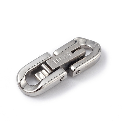 Non-Tarnish 304 Stainless Steel Fold Over Clasps X-STAS-G307-11A-P-1