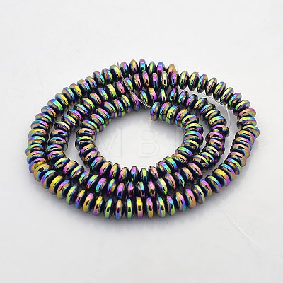 Electroplate Non-magnetic Synthetic Hematite Rondelle Beads Strands G-J216B-M-1