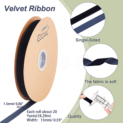 Single Face Velvet Ribbons OCOR-WH0080-14A-01-1