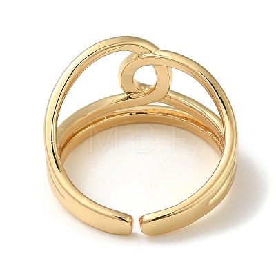 Rack Plating Brass Open Cuff Rings for Women RJEW-M162-27G-1