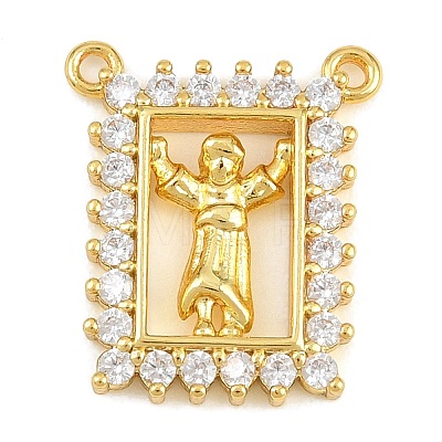 Brass Micro Pave Clear Cubic Zirconia Pendants KK-CBA6A75-48B-G-1