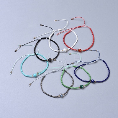 Nylon Thread Braided Beads Bracelets BJEW-JB04346-1