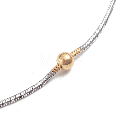 304 Stainless Steel Round Snake Chain Anklets AJEW-G024-13A-1