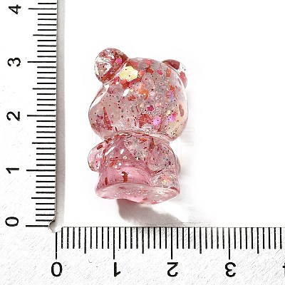 Transparent Resin Little Bear Ornament RESI-S015-01D-1