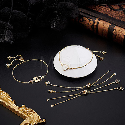 10Pcs 1MM Brass Box Chain Slider Bracelet Making MAK-BBC0001-37-1