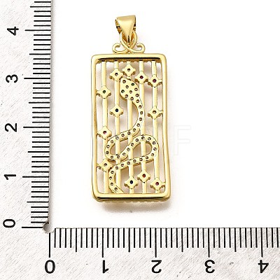 Rack Plating Brass Micro Pave Cubic Zirconia Pendants KK-L226-030G-01-1