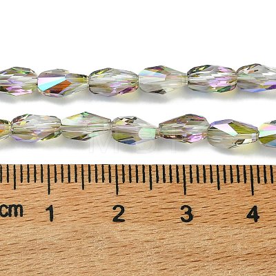 Transparent Electroplate Glass Beads Strands GLAA-K064-03A-HR03-1