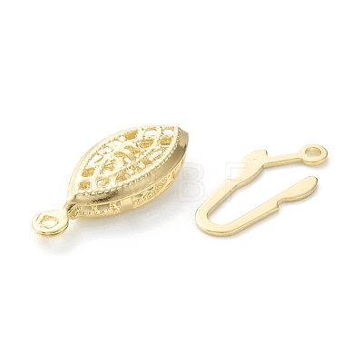 Brass Filigree Box Clasps KK-L205-07G-1