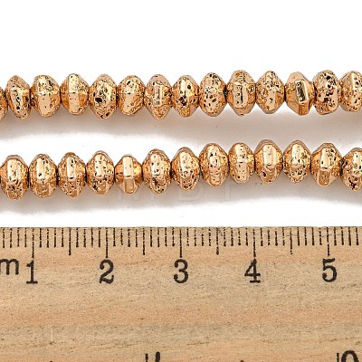 Electroplated Natural Lava Rock Beads Strands G-I360-G02-02-1