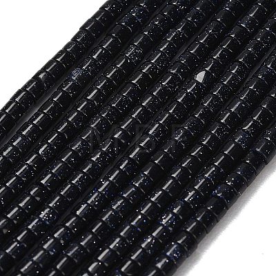 Synthetic Blue Goldstone Beads Strands G-P608-A02-01-1