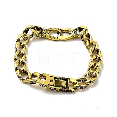 Men's Alloy Interlocking Knot Link Bracelet with Curb Chains BJEW-A129-03AG-1