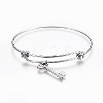 304 Stainless Steel Charm Bangles BJEW-F357-02P-1