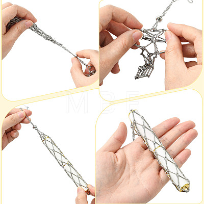 Stainless Steel Portable Lipstick Pouch Pendant Decorations HJEW-FS00105-1