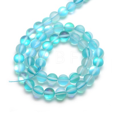 Synthetic Moonstone Beads Strands G-F142-6mm-03-1