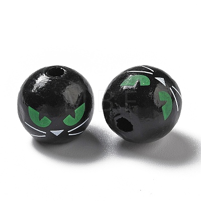 Halloween Spray Painted Wood Beads X1-WOOD-C002-03-1