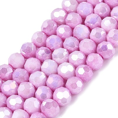 Anti-Tarnish Electroplate Glass Beads Strands EGLA-ZX010-6mm-05-1