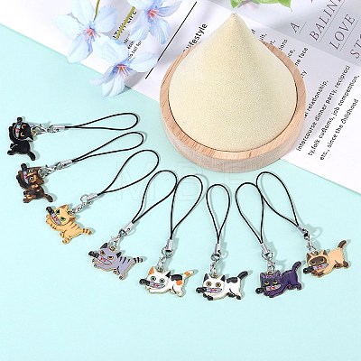 Alloy Enamel Pendant Mobile Straps HJEW-SW00044-1