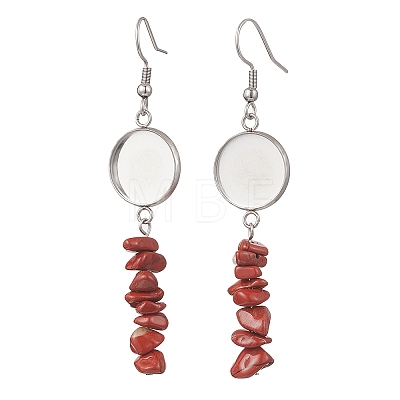 304 Stainless Steel Gemstone Chip Beads Earring Hooks EJEW-JE06898-1