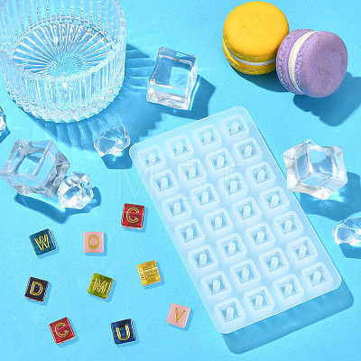 Perforated Dropper Cube 26 English Letter Bead Making Silicone Mold ST-CJ0043-040-1