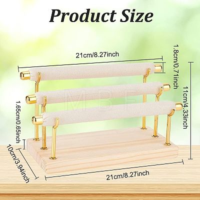 3-Tier Wood Detachable Ring Organizer Holder RDIS-WH0009-009-1