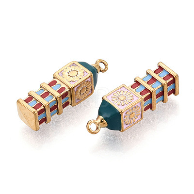 304 Stainless Steel Enamel Pendants STAS-N124-10G-1