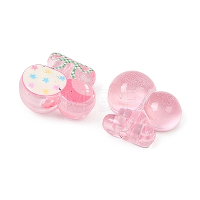 Printed Opaque Acrylic Beads OACR-P035-02A-M-1