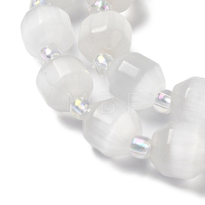 White Cat Eye Beads Strands G-Q169-F10-01-1