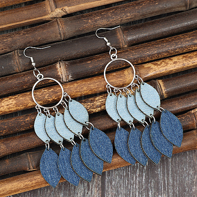 Imitation Leather & Zinc Alloy Dangle Earrings WG32886-01-1