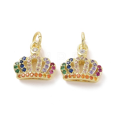 Brass Micro Pave Colorful Cubic Zirconia Charms KK-E068-VF131-1