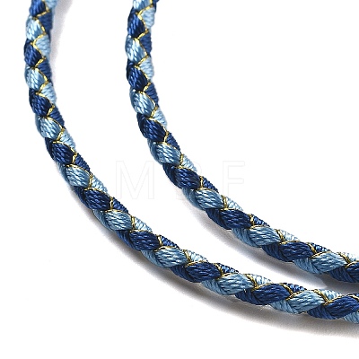 Polyester Cord Braided Necklace Makings MAK-L043-03G-17-1