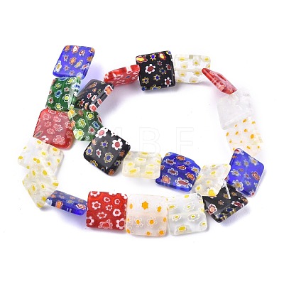 Square Handmade Millefiori Glass Beads LK-R004-46-1