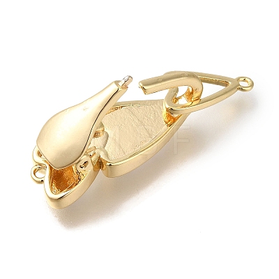 Brass with Shell Fold Over Clasps KK-H480-47G-01-1